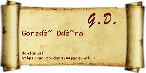 Gorzó Dóra névjegykártya